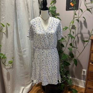 Sienna Sky White and Blue Floral Mini Dress